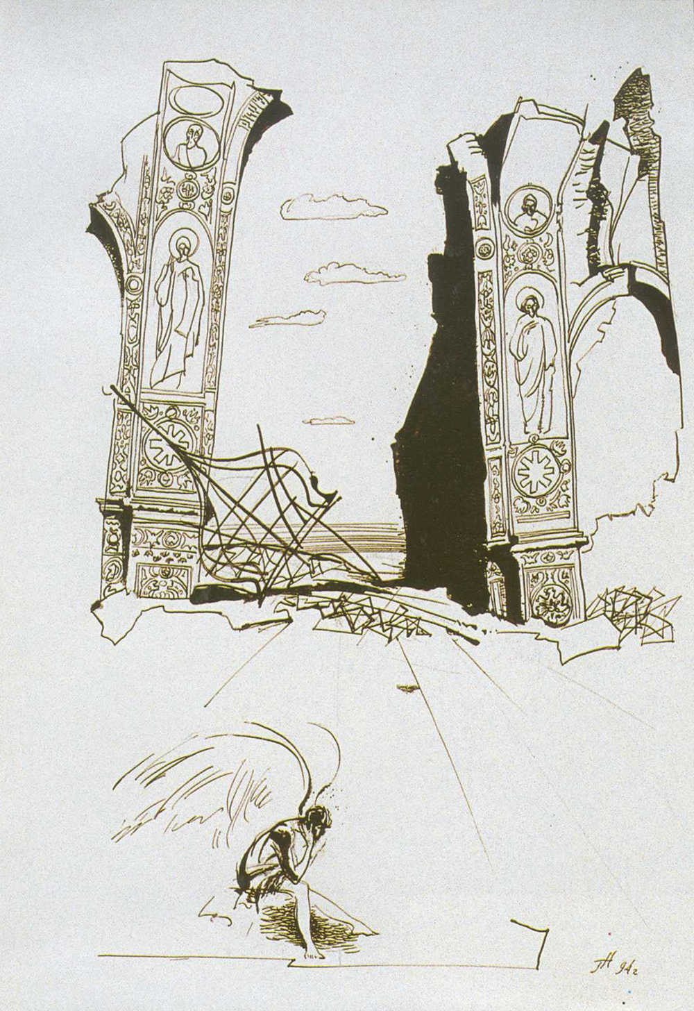 Г. Нечипоренко. «Апофеоз» із серії «Війна». 1994. Папір, туш, перо